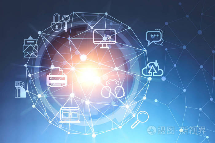 科技与视觉的交融 HUD界面下的深蓝网络通信图景